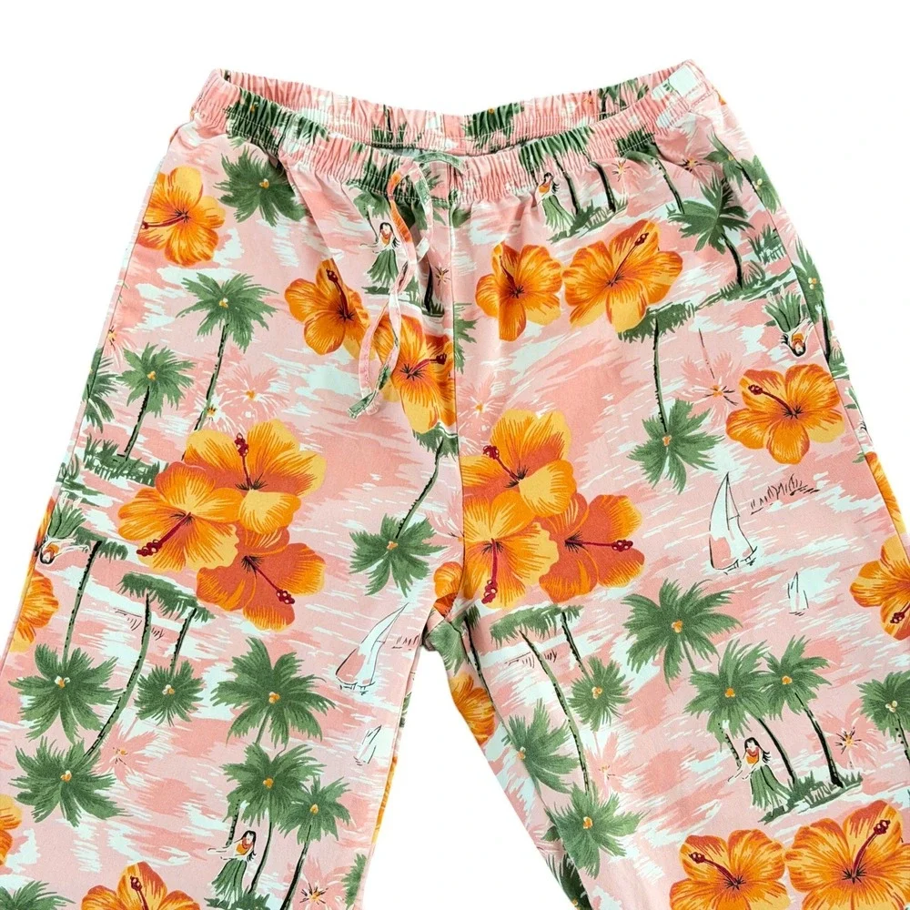 VTG Gymboree 2002 Little Hula Girl Y2K Tropical Pants XXL 7 Pull-on Beach Resort